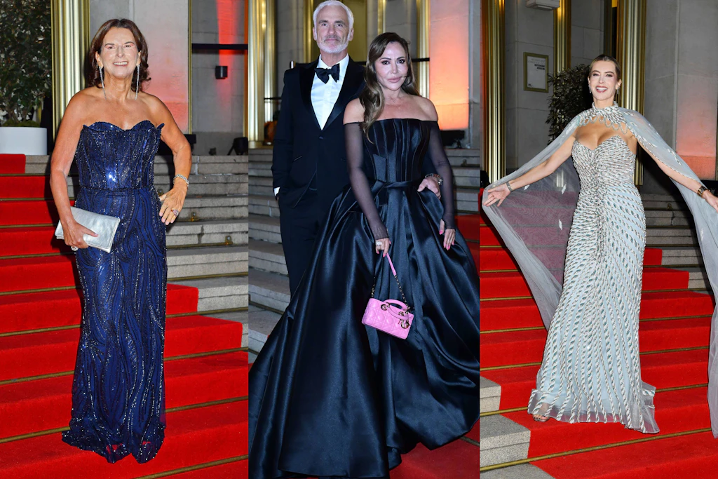 Claudia Obert, Simone Thomalla mit Partner René Marchand und Verena Kerth beim 31. Leipziger Opernball.