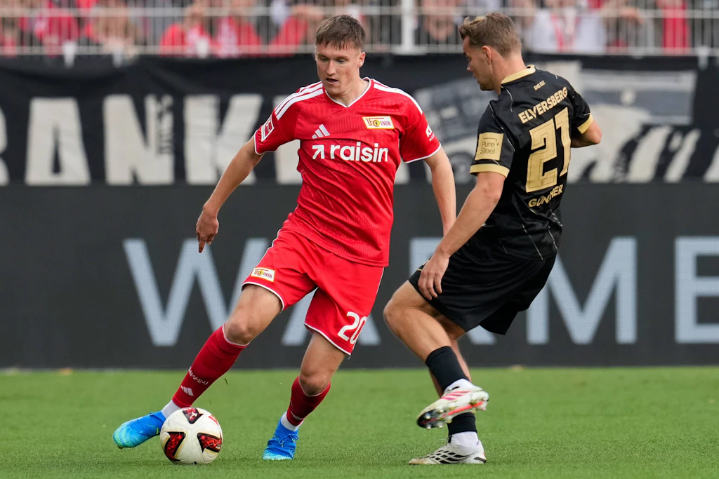 Michel Aebischer (l.) stand in der Bundesliga in allen Spielen des 1. FC Union Berlin in der Startelf.