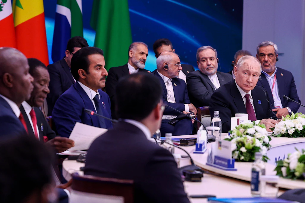 Wladimir Putin am Dienstag bei einer Plenarsitzung des 8. Gipfeltreffens des Forums Gas exportierender Länder in Moskau
