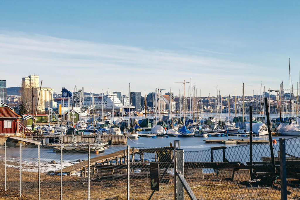 Ausblick von der Insel Hovedøya  auf das moderne Oslo.