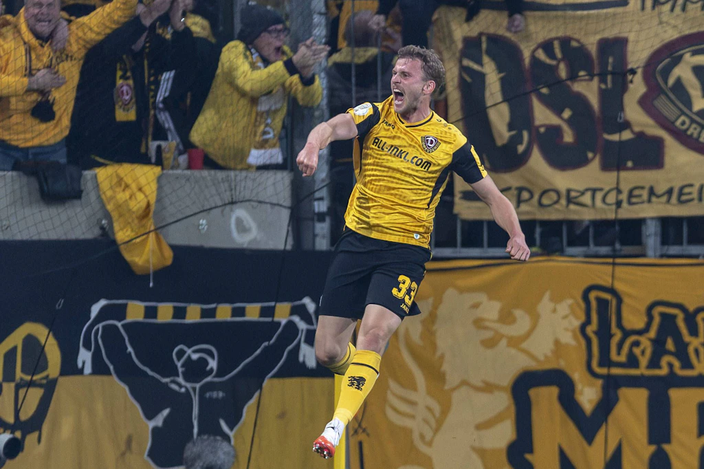Christoph Daferner saß bei Dynamo Dresden zuletzt nur auf der Bank, erzielte nun sein erstes Saisontor.